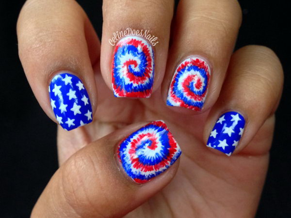 30 Flashing Patriotic 4th of July Fireworks Inspired Nail Art Ideas &amp; Tutorials - Hative