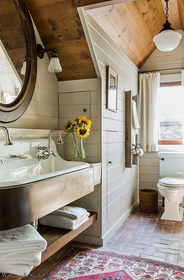 Rustic Farmhouse Bathroom Ideas - Hative