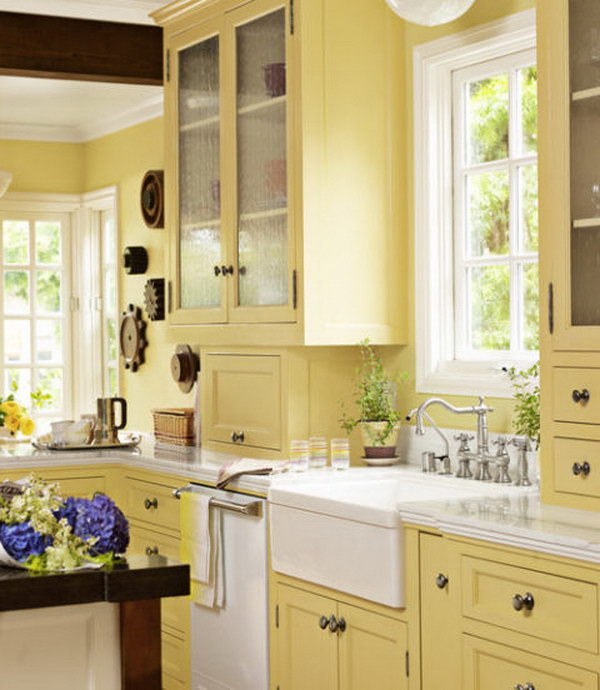 lovely-painted-kitchen-cabinets-two-different-colors ...