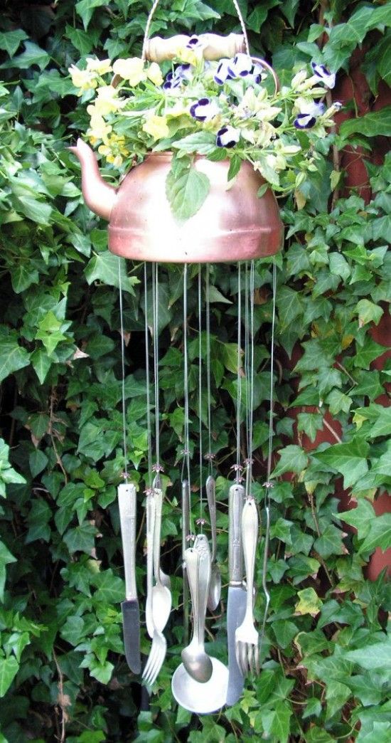 wind diy chime chimes tutorials teapot upcycled hative