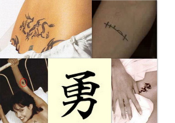 20+ Amazing Angelina Jolie Tattoos Pictures - Hative