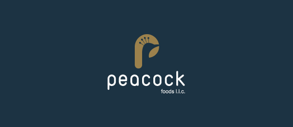 letter-p-logo-design-peacock-foods