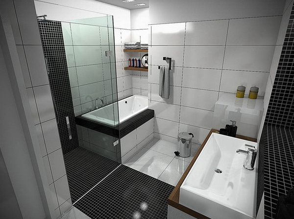 Small Black And White Bathroom