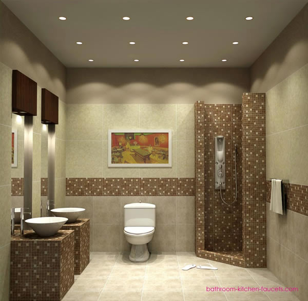 Warm Small Bathroom