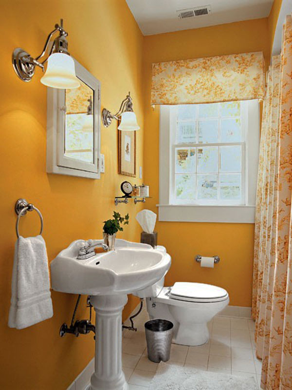 Yellow Small Bathroom Design