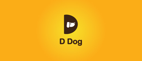 dog logo, negative space