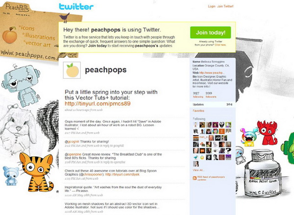 layout for twitter, twitter-layouts-peach-pops