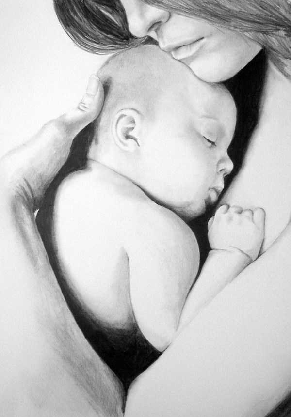 Featured image of post Simple Pencil Drawings Of Mother And Baby : You can expect the best of all the simple pencil mother and child drawings.