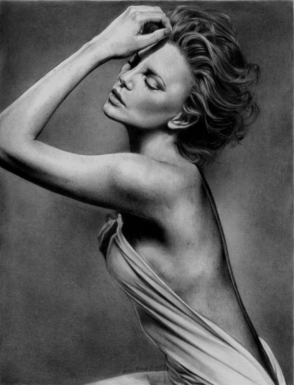 pencil-drawing-charlize-theron