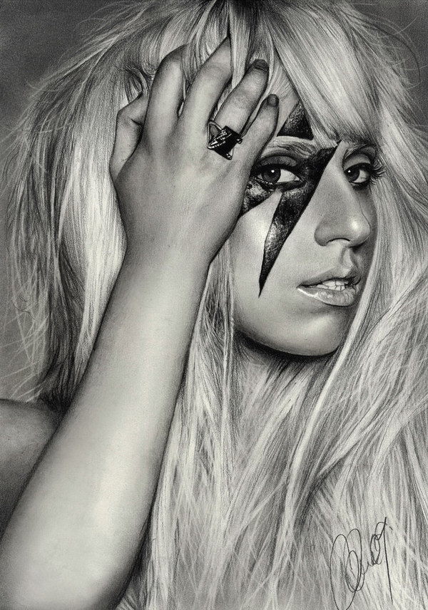 pencil-drawing-lady-gaga