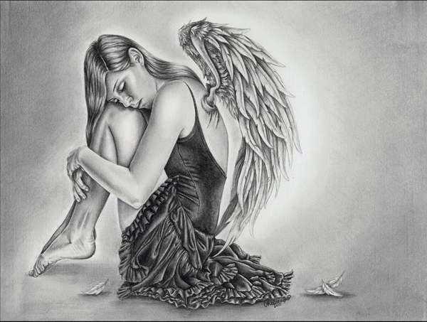 pencil-drawings-of-the-fallen-angel