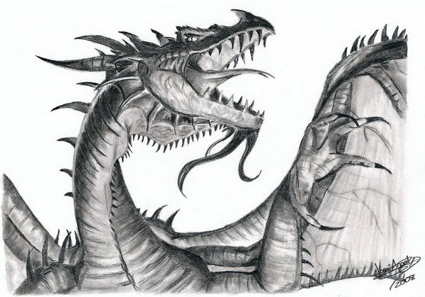 pencil-drawings-of-western-dragon