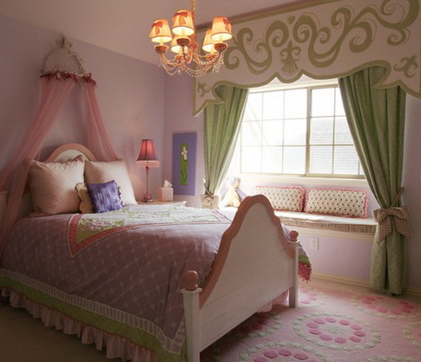 Traditional Pink Girls Bedroom