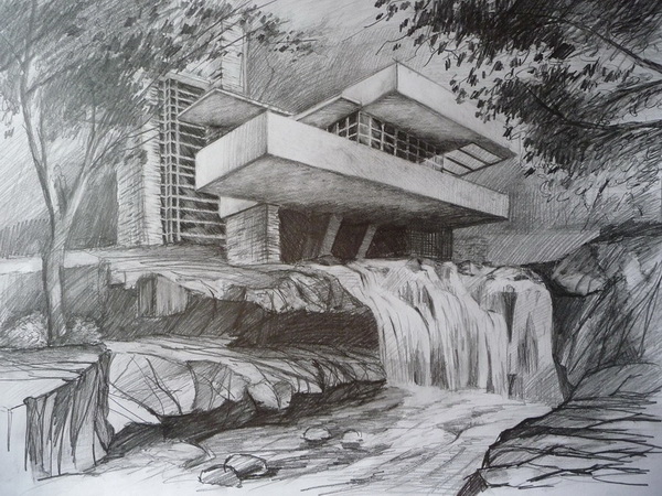 10 Beautiful House Pencil Drawings for Inspiration - Hative