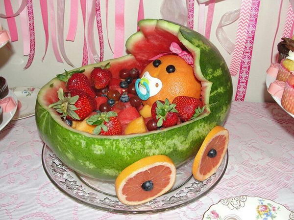 how to make a watermelon baby carriage