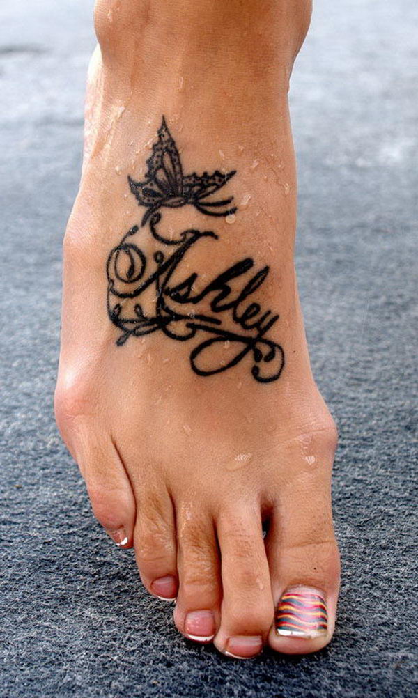 just keep swimming foot tattoo