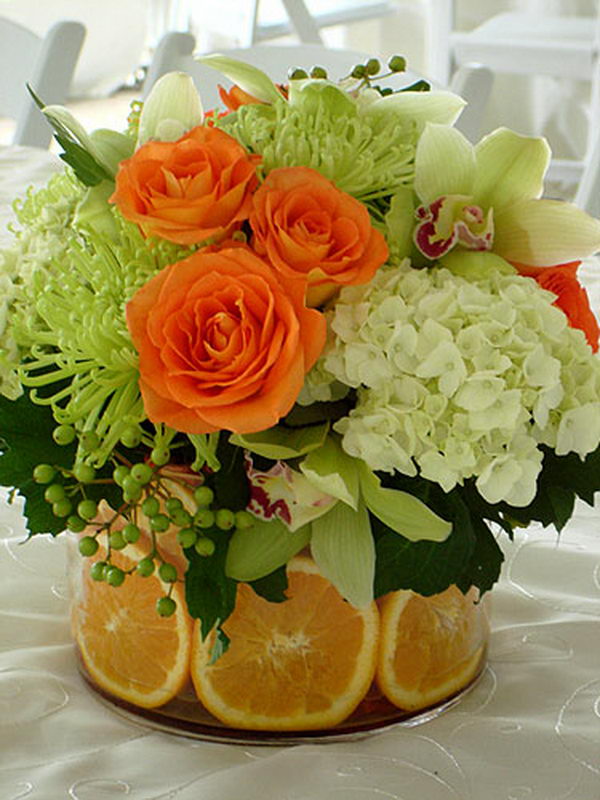 flower decor arrangement citrus creative hative