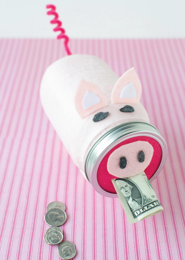 mason jar craft bank piggy crafts hative