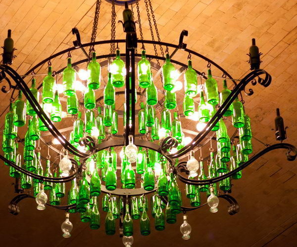 25 Creative Wine Bottle Chandelier Ideas - Hative