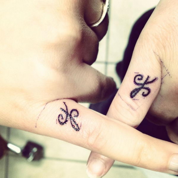 Matching friendship smiley tattoo done on the wrist.