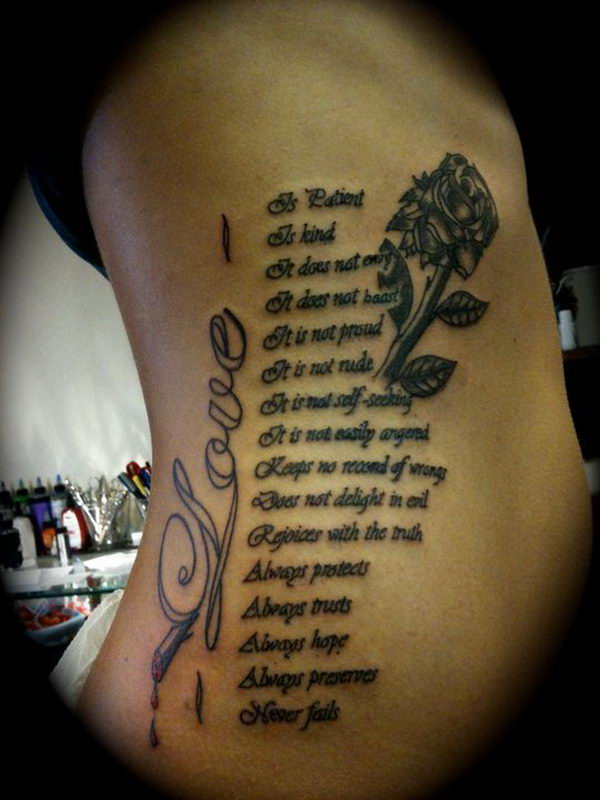 Tattoo uploaded by Joe Duddridge  Rib scripture tattoo done by  gianlucafusco at The Family Business Tattoo in London Top man  gianlucafusco  Tattoodo