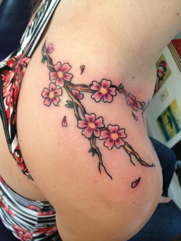 40+ Cute Cherry Blossom Tattoo Design Ideas - Hative