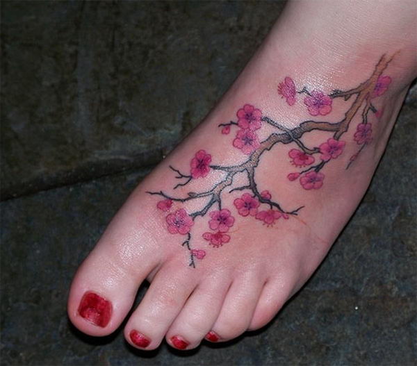 40 Cute Cherry Blossom Tattoo Design Ideas - Hative