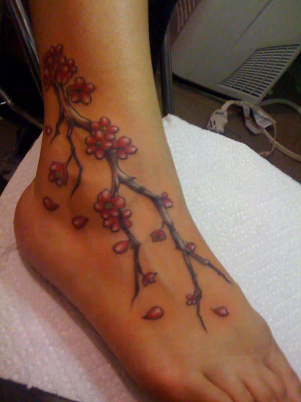 40+ Cute Cherry Blossom Tattoo Design Ideas Hative