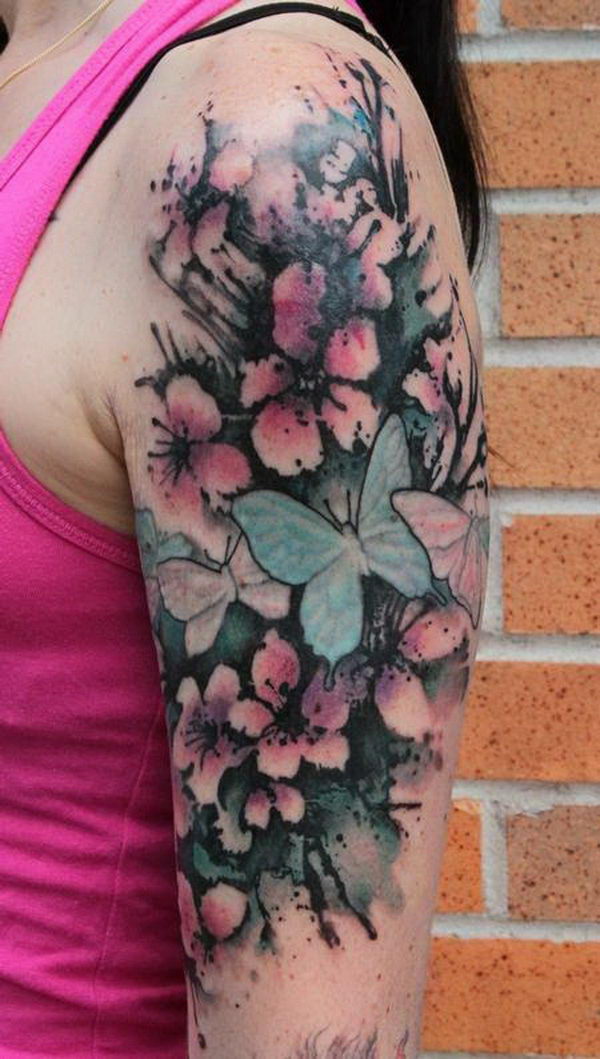 40 Cute Cherry Blossom Tattoo Design Ideas - Hative