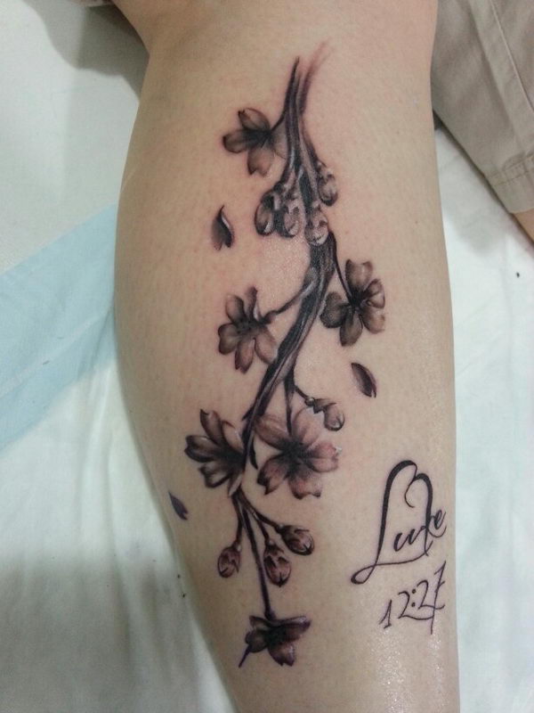 40 Cute Cherry Blossom Tattoo Design Ideas - Hative-7706