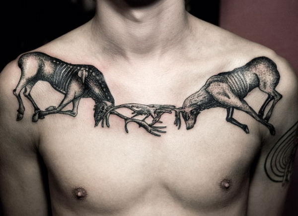 elk-collarbone-tattoo-for-men-32