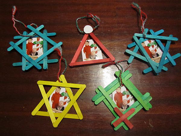 small frames for christmas ornaments 70 Homemade Popsicle Stick Crafts Hative