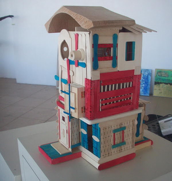 15 Homemade Popsicle Stick House Designs Hative