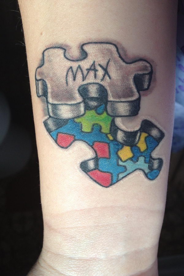 autism awareness puzzle piece tattoo