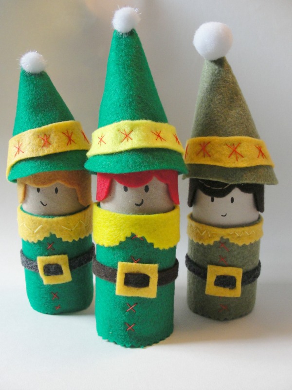 crafts toilet paper craft roll elves holiday homemade hative