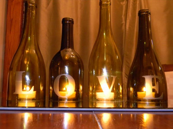 wine bottle centerpiece candle centerpieces diy mantle accent decoration christmas holder bottles holders creative hative homemade botellas collect upcycling insanely