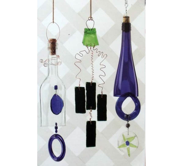 Wine Bottle Wind Chimes. 