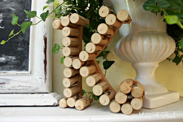 Monogram with Wine Corks. 