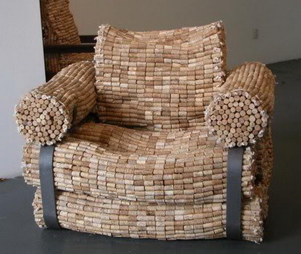 50 Homemade Wine Cork Crafts 2023   29 Wine Cork Armchair 