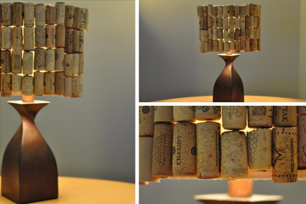 Homemade Wine Cork Lampshade. 