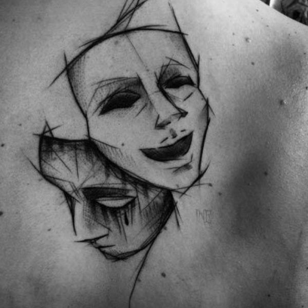 Sketchy smile Now Cry Later Tattoo