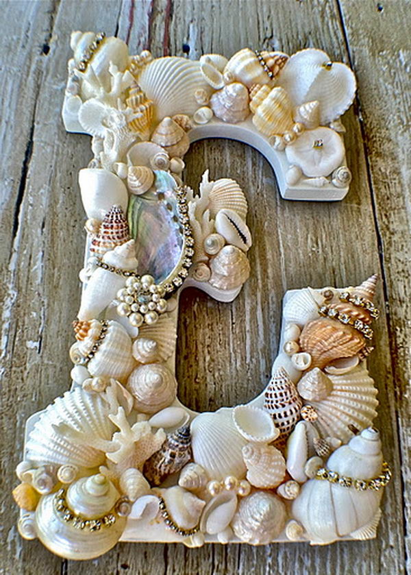 letters cardboard diy cool seashell covered hative