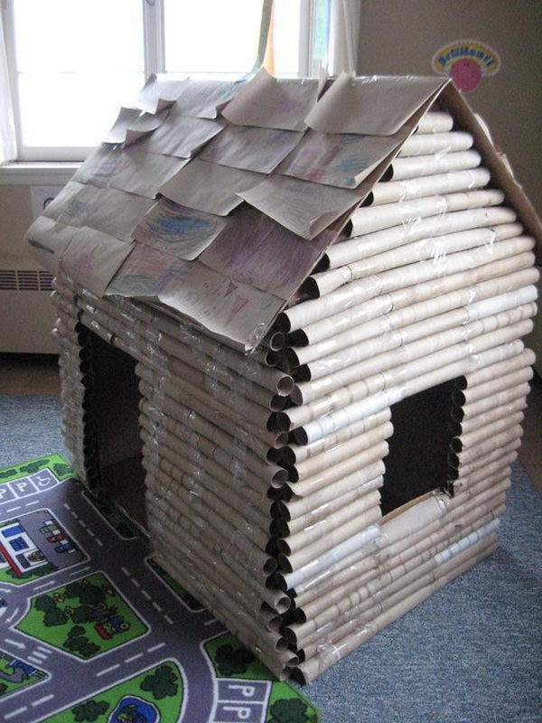 30 Creative DIY Cardboard Playhouse Ideas - Hative