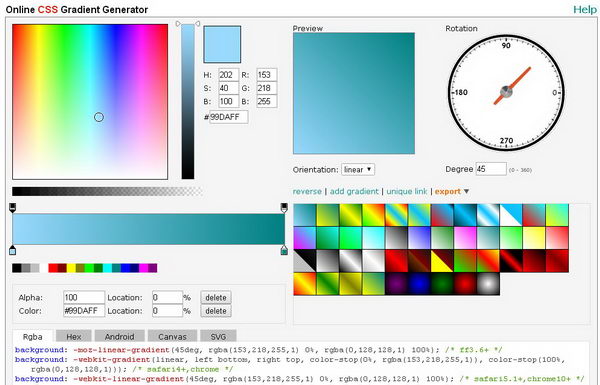 css gradient generator