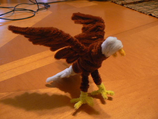 pipe cleaner eagle animals crafts bald cleaners diy animal hative craft projects making habitat diorama models fun bird sculpture activities