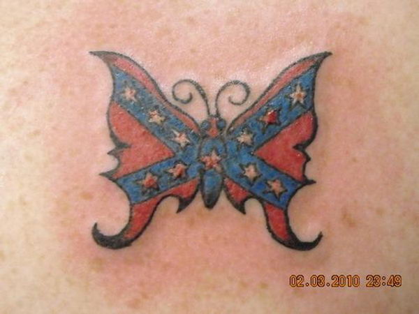 rebel flag butterfly tattoos