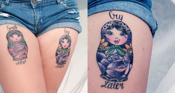 girly laugh now cry later tattoos