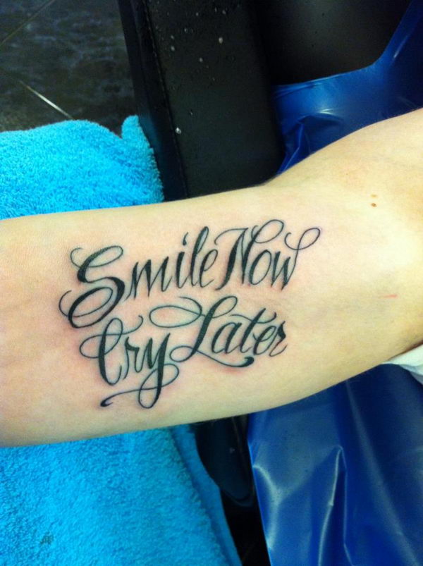 smile now cry later tattoo images