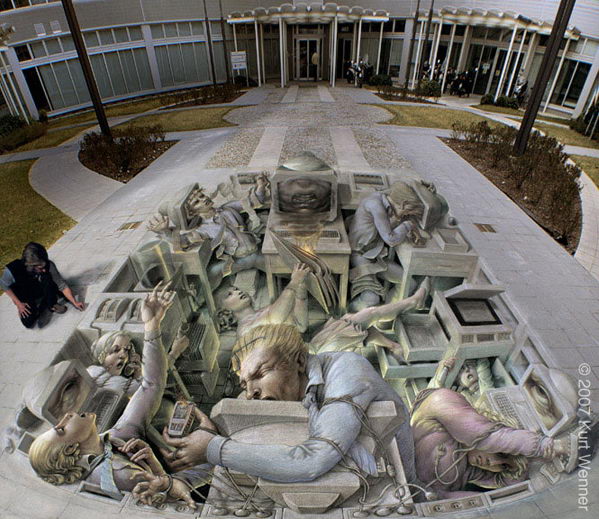 3D Street Art Office stress.