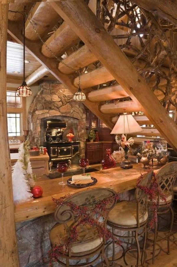 log cabin interior